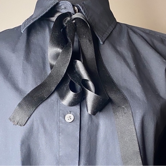Marc Jacobs Dark Blue Button Down with Black Ribbon